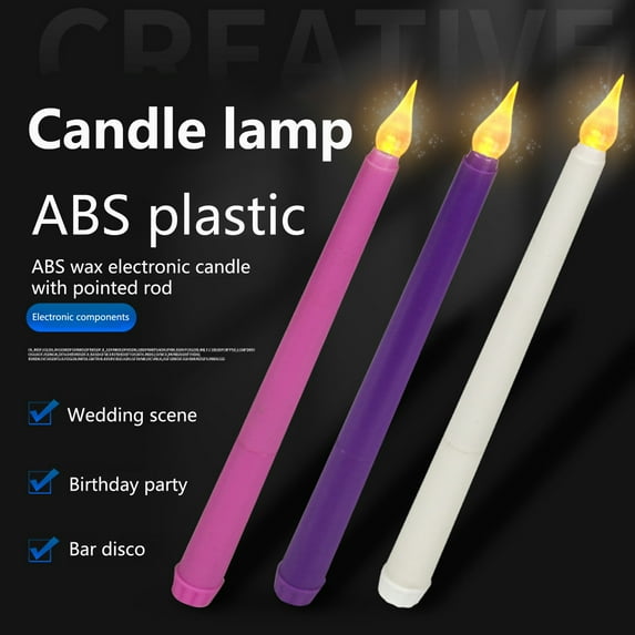 Ayyufe 5Pcs LED Glowing Candle Light Flameless Taper Candle Light Battery Operated Warm Light for Home Party