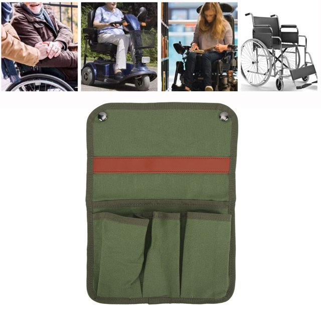 Organizador de Reposabrazos, Organizador de Reposabrazos de Sofá de Lona, Bolsa Lateral para Silla de Ruedas Con Bolsillos para Playa Al Aire Libre