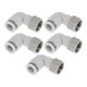 thumbnail image 1 of Conectores de rosca hembra de 90 grados para accesorios de aire Unique Bargains 3/8" Plástico Metal 3/8" BSPT 5 Pcs Blanco Plateado, 1 of 7
