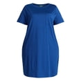 thumbnail image 5 of Terra & Sky Women's Plus Size Pocket T-Shirt Dress with Short Sleeves, Sizes 0X-5X, 5 of 5