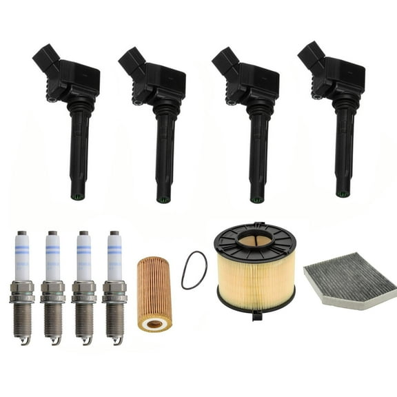 Direct Ignition Coils Spark Plugs & Filters For 2017-2020 Audi A4 17-19 2.0L