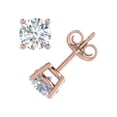 thumbnail image 2 of 1/2 Carat 4-Prong Set Diamond Stud Earrings in 14K Rose Gold - IGI Certified, 2 of 6