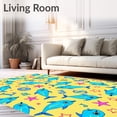 thumbnail image 2 of ODIKA 8'x10' Machine Washable Non-Slip Area Rug, Ocean Creatures ABC Discovery Interactive Teaching High Traffic Rug, Yellow, 679119, 2 of 7