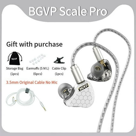 BGVP Scale Pro 1DD+1BA Hybrid In Ear Monitor Earphone 3.5mm Wired Bass Headset With Mic 6D Sound Effects Gaming Sport Earbuds
