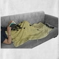 thumbnail image 6 of Autumn Soft Flannel Fleece Throw Blanket, Autumn Season Theme Silhouette of a Tree with Falling Leaves and Birds Pattern, Cozy Plush for Indoor and Outdoor Use, 60" x 80", Mustard Black, by Ambesonne, 6 of 6