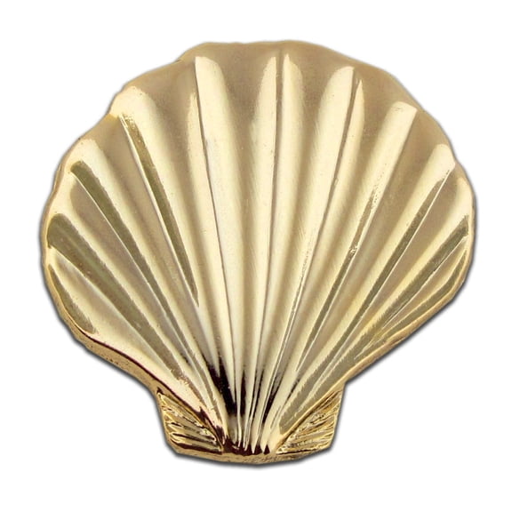 PinMart's Gold Plated Sea Shell Ocean Animal Lapel Pin