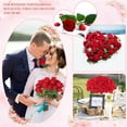 thumbnail image 2 of Coolmade 9Pcs Artificial Flower Rose Bouquet Fake Flower Silk Plastic Artificial Rose,Red, 2 of 5