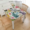 thumbnail image 2 of HAOXIT Square Table Cloth Rectangle Table Cover Vinyl s with Bunny Egg Design for Party Decorations 60''x60'', 2 of 7