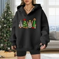 thumbnail image 4 of Christmas Tree Hoodies for Women 2025 Long Sleeve V Neck Holiday Graphic Hooded Sweatshirt Pullover Tops, 4 of 5
