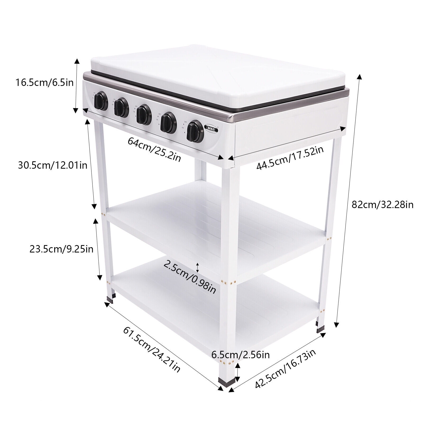 5-Burner Natural Gas Stove with Precise Heat Control, Independent Knobs, Efficient Cooking, Durable Enamel & Aluminum Design