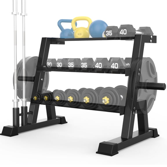 Dumbbell Rack Heavy Duty 3-Tier 1000 lb Capacity Home Gym Storage Stand