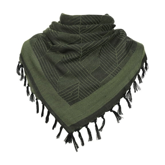 Hontri Heardband in Sale, Scarf Keffiyeh Hatta Wide Tassel Shemagh Keffiyeh Arabian Houndstooth Cotton Unisex Scarf 1 Headscarf Army Green