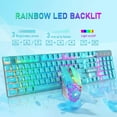 thumbnail image 2 of T3 Wireless Keyboard Mouse Combo,Rainbow Backlit 2.4G Rechargeable 2400DPI 6-Button Optical Mice+Pad, 2 of 8