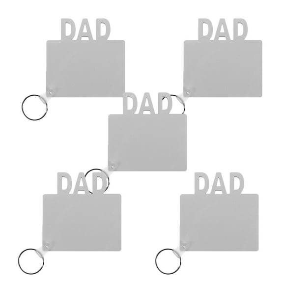 5 Pcs Father's Day Keychain Bulk Ring Fob Sublimation Keychains Personalized Photo Blank