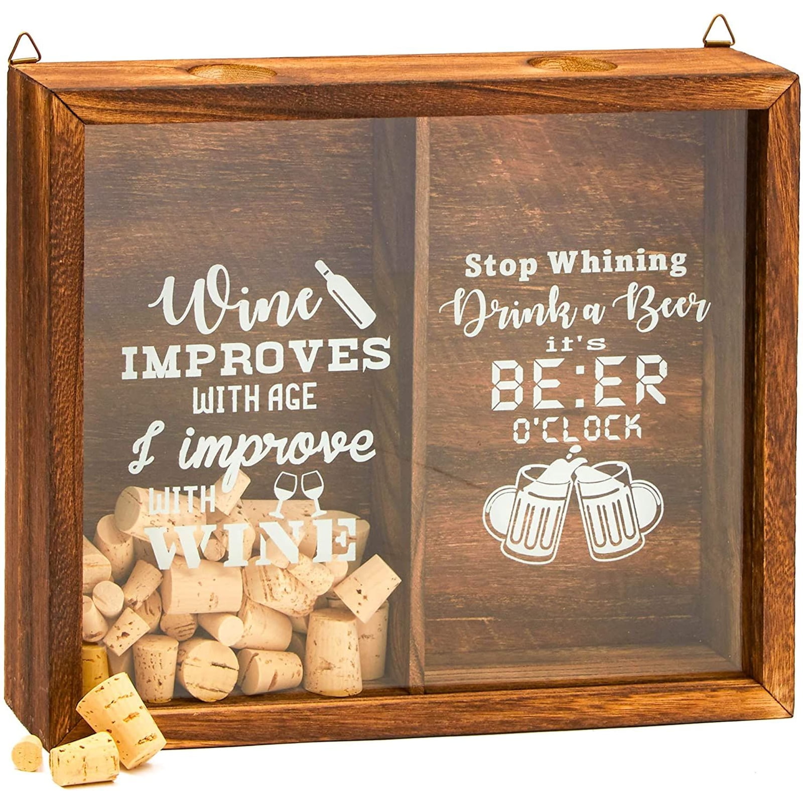 Wine Cork And Beer Cap Collector Display Box Dispenser Collection Storage Holder