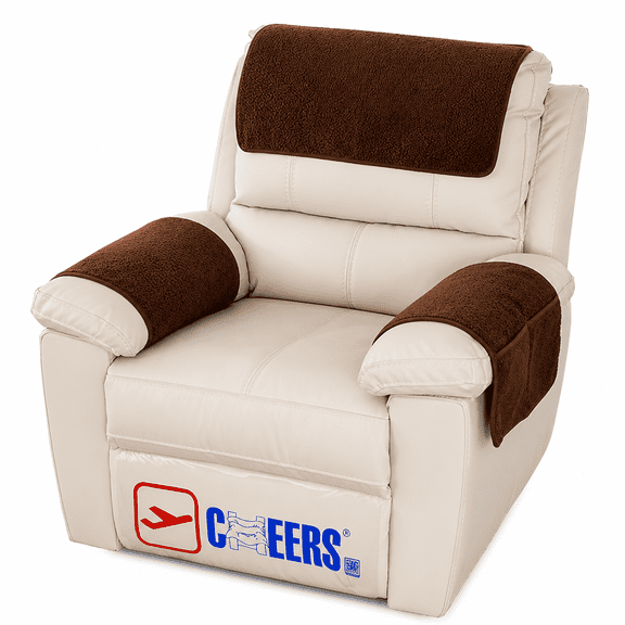 FURMORA 3 Pcs Recliner Covers Sherpa Arm Covers for Recliner Chair with Storage Pockets Headrest Cover for Recliner Chair 22.8 x 14.5 Inch Armchair Slipcovers for Sofa Recliner Protector
