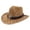 Khaki, variant on Summer Sun Hat for Women And Men Solid Color Western Cowboy Hat Hollowed Out Beach Straw Hat