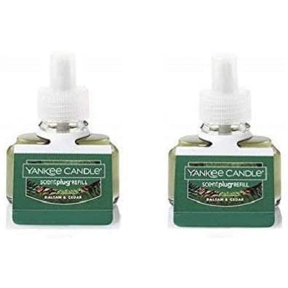 Yankee Candle Set of 2 Balsam & Cedar Scent Plug Refill Bottles Pack of 2 Refills