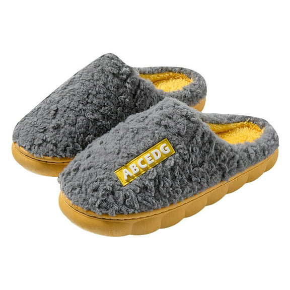 Slippers for Women Winter Memory Foam Soft Thick Sole Fashion Fuzzy Indoor Outdoor Bedroom House Shoes Grey 7.5