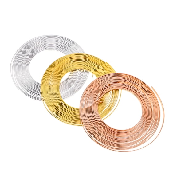 ifundom 3Pcs Flat Aluminum Wire Flexible Bendable Metal Cord for Jewelry Making Crafts