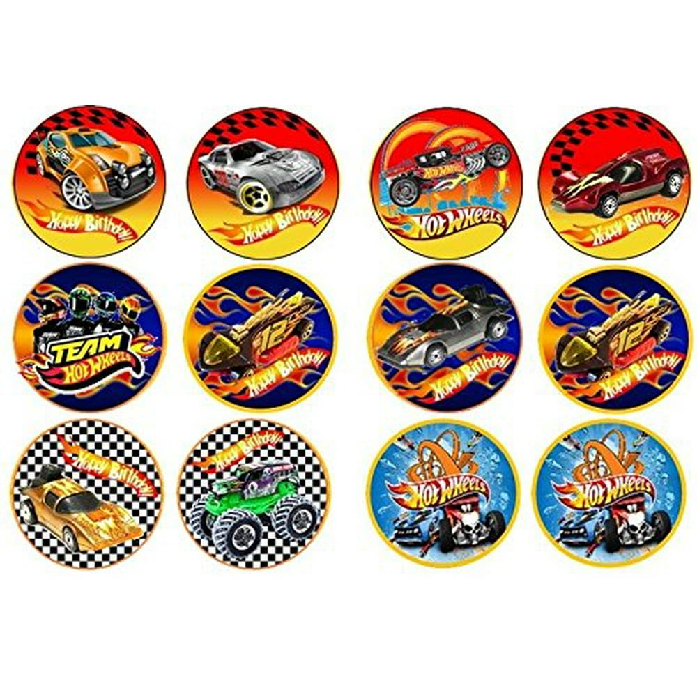 Hot Wheels Edible Image Icing Sheet Cars Cupcake Topper Cars 4A8
