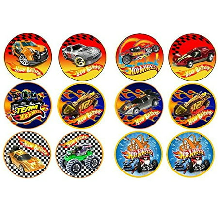 12 Hot Wheels Edible Frosting Image  Cupcake and Cookie