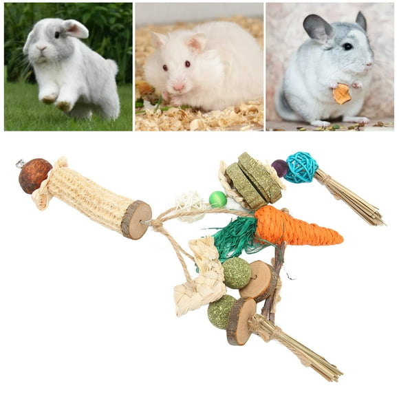 Juguetes Para La Dentición Colgantes De Conejo, Aliviar El Aburrimiento, Aumentar El Apetito, Ejercicio Hecho A Mano, Juguetes Para Masticar Colgantes De Conejo, Rechinar Los