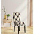 thumbnail image 3 of 4,6,8 Pack Dining Room Chair Covers, Spandex Dining Chair Covers Set of 4, Elastic Parson Chair Covers for Dining Room, Kitchen Chair Slipcovers for Dining Room Set of 4,6,8, Brown Plaid, 3 of 6