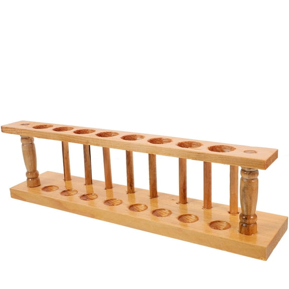 OUNONA Wooden Test Tube Rack Test Tube Display Holder Centrifuge Tube Storage Rack (8 Holes)
