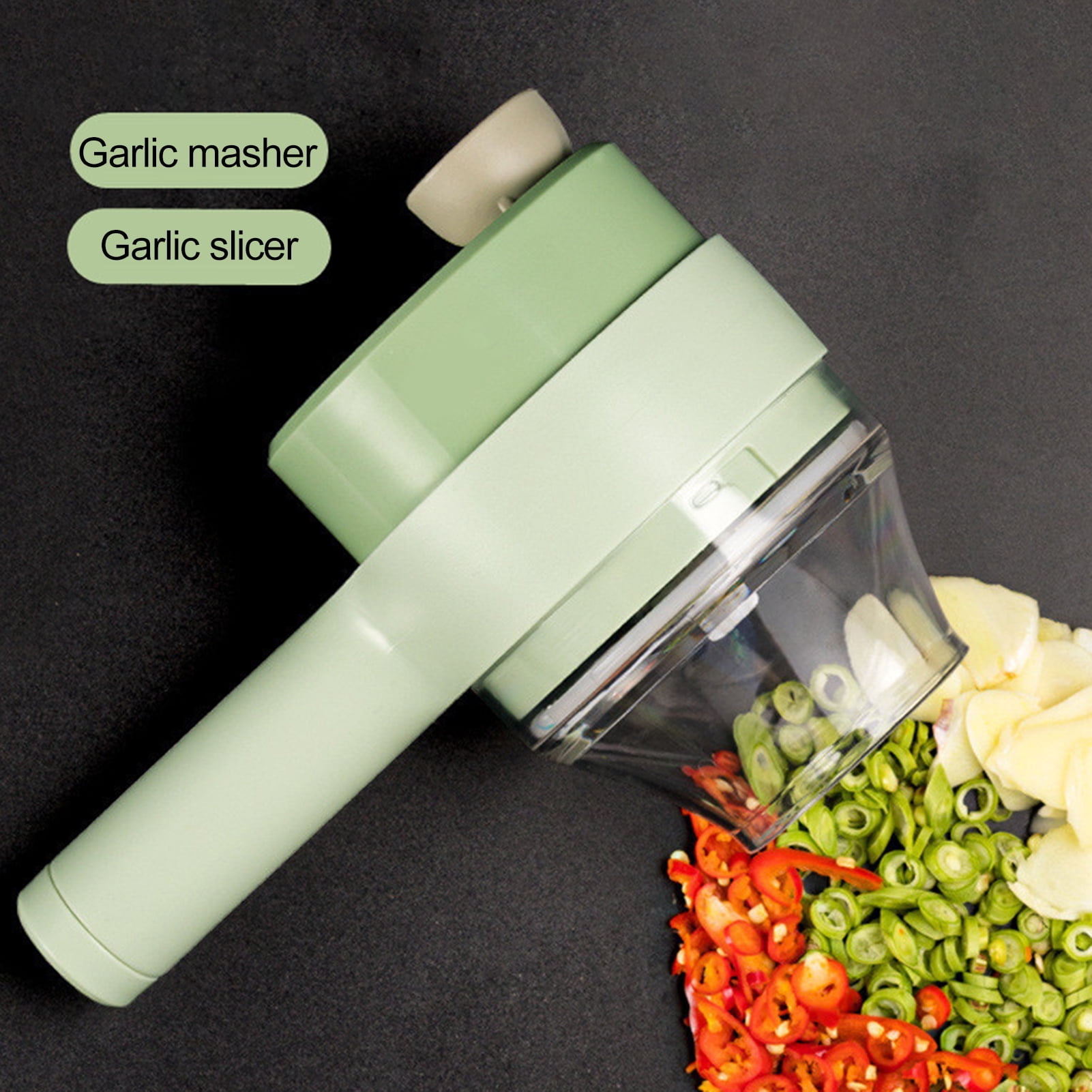 HomeLife Garlic Grinder with Handle Good Grip Labor Saving Detachable Wireless Electric Garlic Press Ginger Chili Fruit Meat Wireless Food Processor Kitchen Gadget