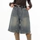 thumbnail image 1 of WILLBEST Pantalones Mujer Pantalones Cortos Vaqueros de Moda para Mujer, Estilo Urbano, de Cintura Alta, Desgastados, Con Bolsillos, Estilo Informal de Verano XXXL, 1 of 6