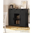 thumbnail image 5 of Storage Cabinets，Wooden Floor Cabinet，with Drawers and Shelves Storage Cabinets，Accent Cabinet for Living Room， Bedroom，Bathroom Furniture Home Decor（Black）, 5 of 7