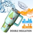 thumbnail image 3 of 40 Oz Holiday Reindeer Plaid Tumbler With Handle, Xmas Coffee Travel Mug Cup, Christmas Gift, 3 of 4