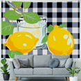 thumbnail image 4 of BCIIG Lemons Checkered Table Cloth Summer Tapestry Wall Hanging Unique Style Graphic Tapestries Home Wall Decor Art for Living Room Bedroom Apartment Farmhouse Dorm 40x60inch, 4 of 6