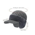 thumbnail image 2 of Euaioeiu Cold Weather Knitted Hat with Ear Protection, Windproof Thermal Fleece Lined Beanie for Men Women, 3-in-1 Winter Cap for Outdoor Activities Skiing Hiking, 2 of 3