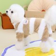 thumbnail image 4 of Pijamas para perros pequeños, suéter de invierno para perros con anillo de correa, ropa de forro polar para mascotas, lindo mono para perros, color marrón, 4 of 5