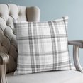 thumbnail image 4 of Pillow Covers 18x18 Set of 2, Black White Check Throw Pillow Covers Decorative Couch Cushion Cover, Farmhouse Line Buffalo Plaid Microfiber Soft Square Pillowcases for Bedroom Living Room Sofa, 4 of 9