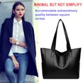 thumbnail image 3 of Bolso de hombro JShteea de gran capacidad Para mujer PU negro, 3 of 9