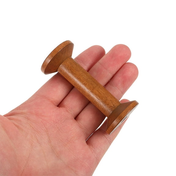 OUNONA 7PCS Wooden Spools Crafts Thread Spools Wooden Bobbins Vintage Thread Spool Wooden Spindles for Crafting DIY Sewing and Embroidery