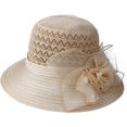 thumbnail image 3 of CoCopeaunts Sun Straw Hat for Women Stylish UV Protection Straw Fishermen Hats Cute Bow Wide Brim Pakable Beach Travel Commute Vacation, 3 of 8