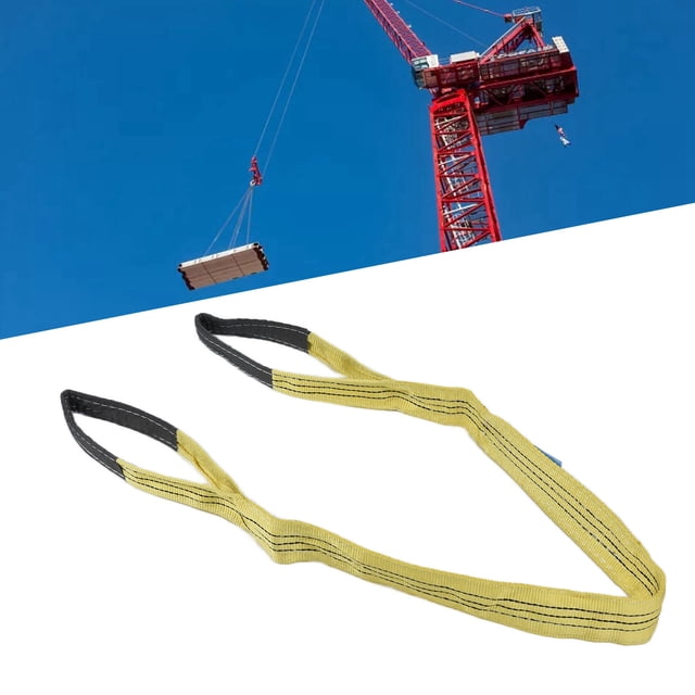 Web Sling, Thickened Wear PES One Piece Weaving 3T Beaing Capacity Crane Strap Flat For Transportation