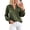 Army Green, variant on Women's Satin Blouses V Neck Long Sleeve Tops Dressy Silk Shirts, Smocked Cuff, Balloon Sleeves, Smooth & Soft, Work Office Wear, Fall Clothes