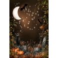 thumbnail image 2 of EREHome Polyester Fabric 5x7ft Photography Backdrops Moon Night Cat Bats for Halloween Party Photo Booth Props, 2 of 2
