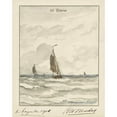 thumbnail image 2 of Hendrik Willem Mesdag 15x18 Black Ornate Wood Framed Double Matted Museum Art Print Titled - Sea with Pinks (1906), 2 of 5