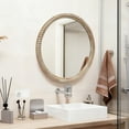 thumbnail image 5 of GDF Studio 31.50" Round Decorative Wall Mirror, Distressed Wood Beaded Frame, Farmhouse Accent Style, Natural, 5 of 8