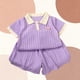 thumbnail image 5 of Conjunto de Pantalones Cortos de Verano para Niñas Manga Corta Color Sólido Camiseta Casual con Partes Inferiores a Juego, 5 of 5