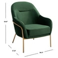 SAFAVIEH Eleazer Modern Glam Velvet Accent Chair, Malachite Green