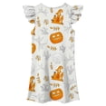 thumbnail image 4 of FYDUU Halloween Girls Nightgowns Flutter Sleeve Sleep Shirts Summer Casual Cartoon Print Pajamas Dress Soft Princess Nightdress Sleepwear 7-8 Years, 4 of 5