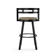 thumbnail image 4 of Amisco Vector 26 In. Swivel Counter Stool - Beige Distressed Wood / Black Metal, 4 of 9