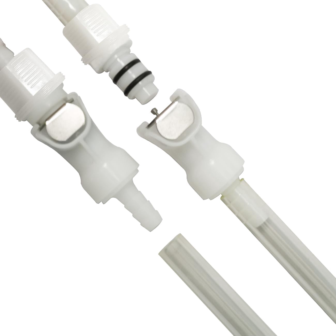 IRONSTAR Quick-Disconnect Hose Barb Insert, Quick Connect Hose Fittings, Plastic Quick Connect Male/Female Coupling Connector, 1/4" Inner Diameter hose, 2 Female Connectors and 2 Male Connectors
